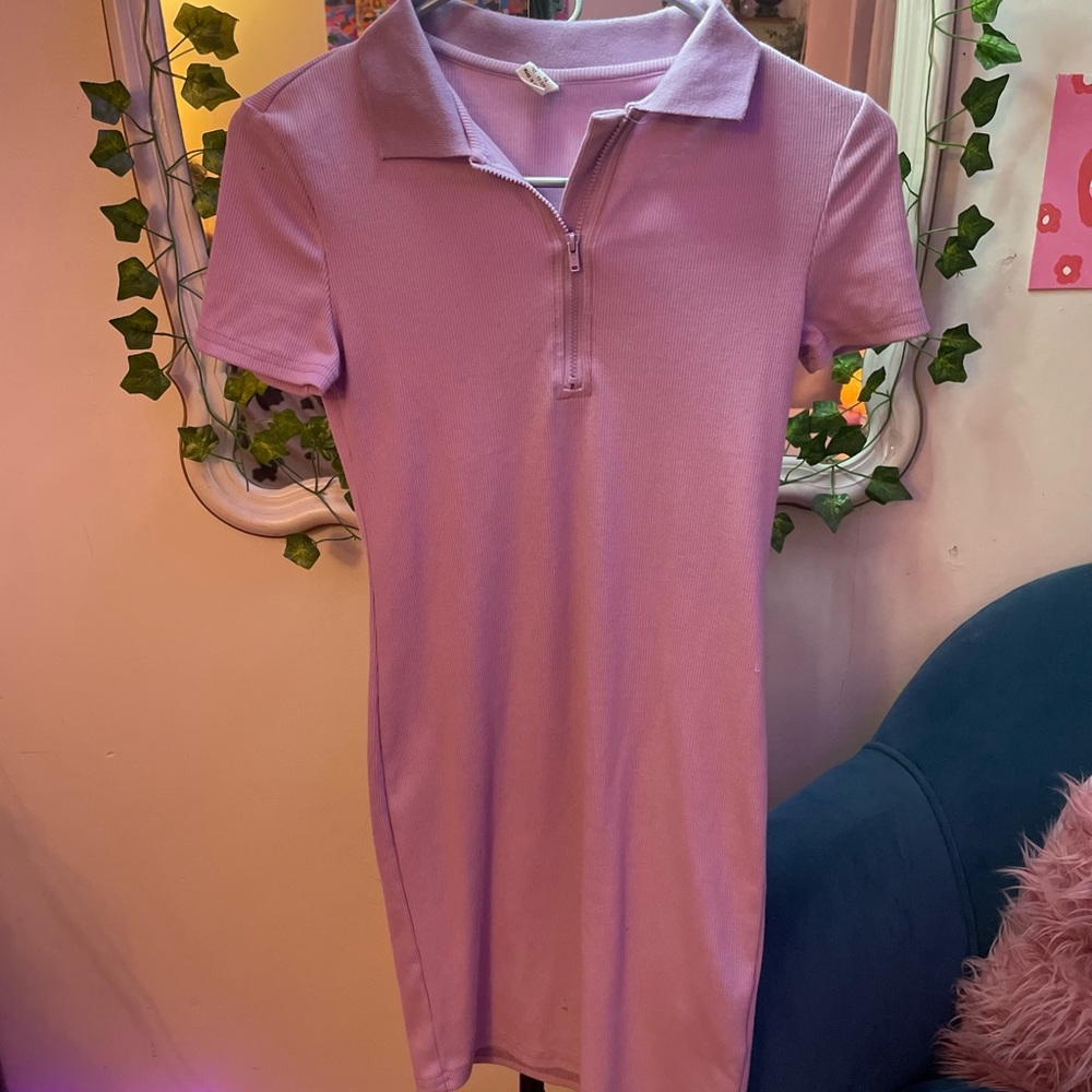 Girls Small Lavender Zip Up Dress